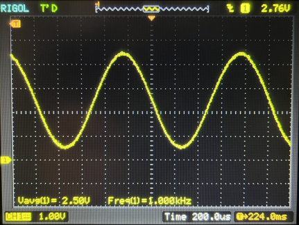 Oscilloscope view of FGEN1 output