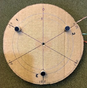 Top view of microphone array showing channel numbers and bearings